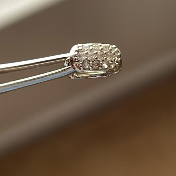 Hoop earrings. CZ By Kenneth Jay Lane. - Picture 3 of 4